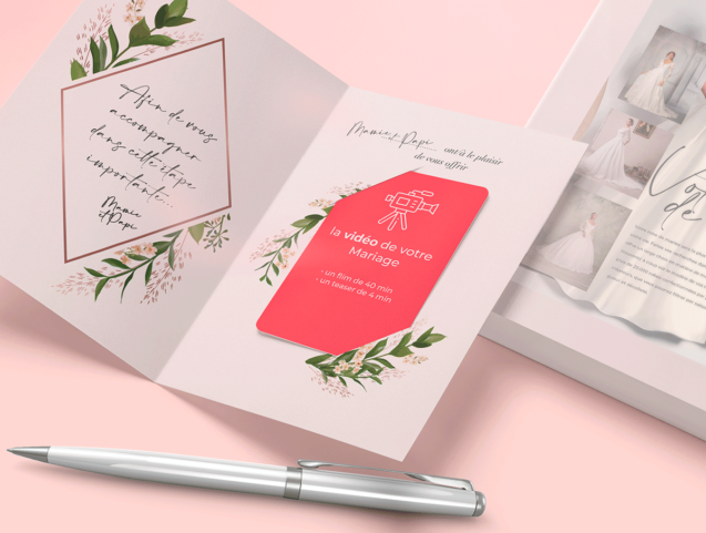 bon cadeau pour les prestations photos ou videos de mariage de laurent agier