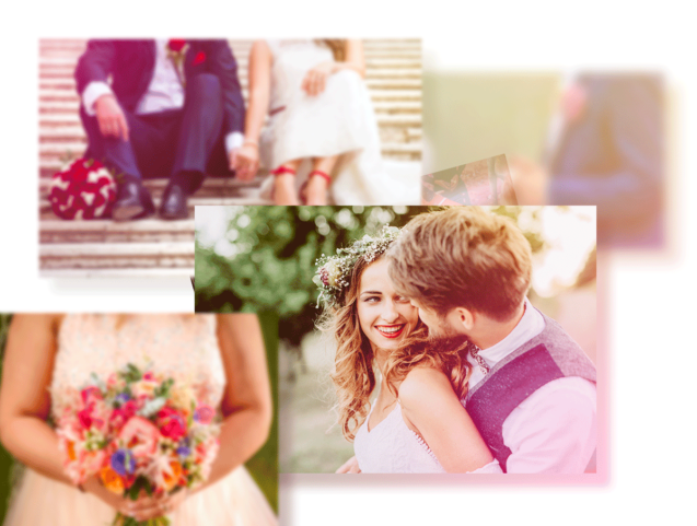 visuel de différentes photos de mariage, prises par Laurent Agier, vidéaste de mariage dans le var