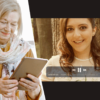 La mère de la mariée regarde sur sa tablette, le message d'amour que lui a laissé sa fille lors de son mariage
